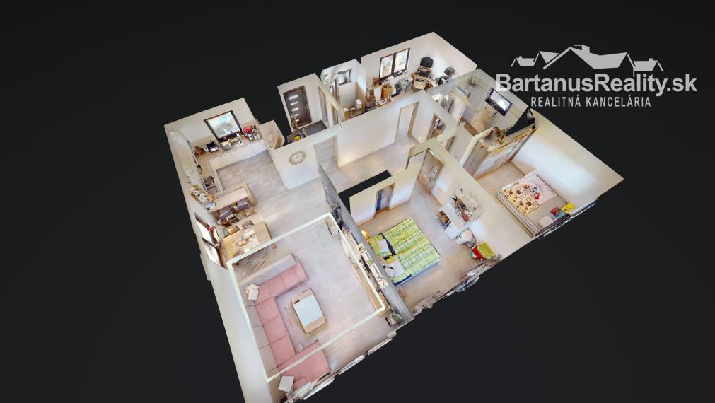 Na predaj novostavba rozmerného, 4 izbového rodinného domu s garážou v obci Trenčianske Mitice, časť Zemianske Mitice.