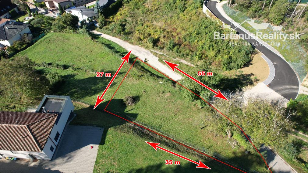Na predaj exkluzívny pozemok v centre Trenčína, ul. Partizánska, Pod Brezinou o rozlohe 526 m2