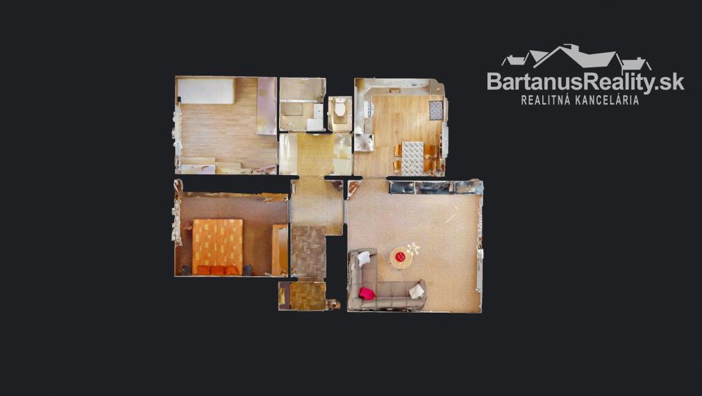 Na prenájom kompletne zariadený 3 izbový byt v Trenčíne, Juh, Halalovka.