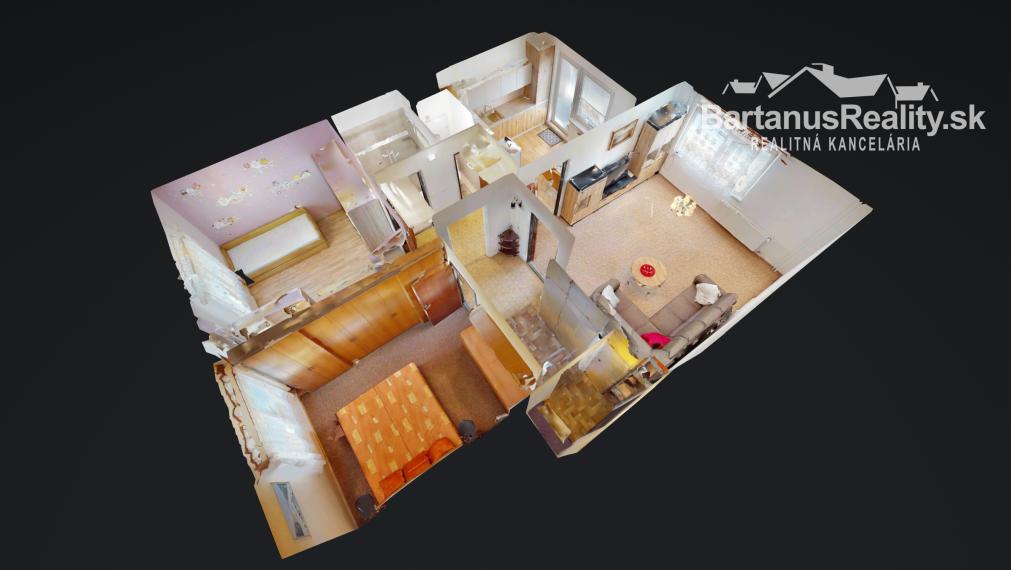 Na prenájom kompletne zariadený 3 izbový byt v Trenčíne, Juh, Halalovka.